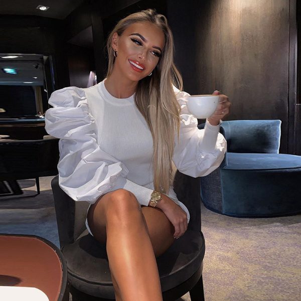 ⁦Lantern Puff Sleeve Panel Shirt⁩ - الصورة ⁦4⁩