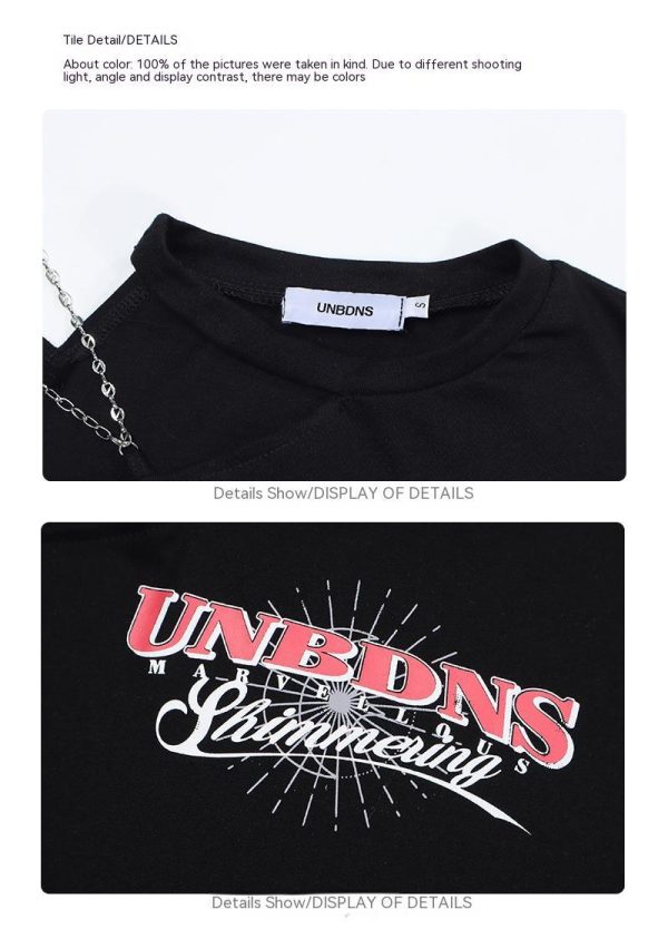 ⁦Women's Niche Show Umbilical Shoulder Design Short Sleeve⁩ - الصورة ⁦7⁩