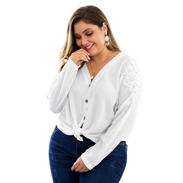 ⁦Autumn New Design knitted shirts women blouse big size⁩ - الصورة ⁦2⁩