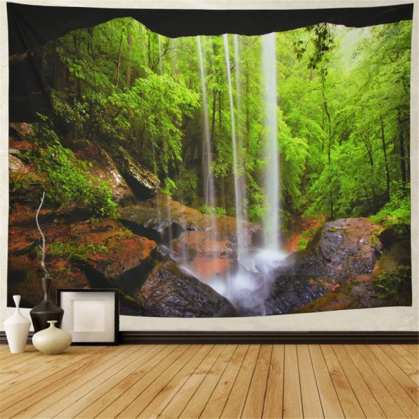 ⁦Big Tapestry Beautiful Natural Forest Large Wall Hanging Hippie Wall Hanging Bohemian Wall Tapestries Mandala Wall Art Decor⁩ - الصورة ⁦2⁩