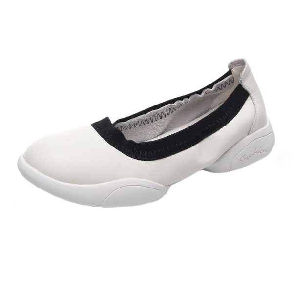 ⁦Women's Leather Low-cut Non-slip Soft Bottom Casual Flat Shoes⁩ - الصورة ⁦5⁩
