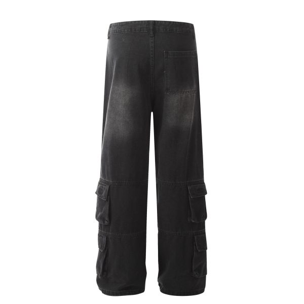 ⁦Street Heavy Washed Multi-pocket Casual Jeans Men⁩ - الصورة ⁦5⁩