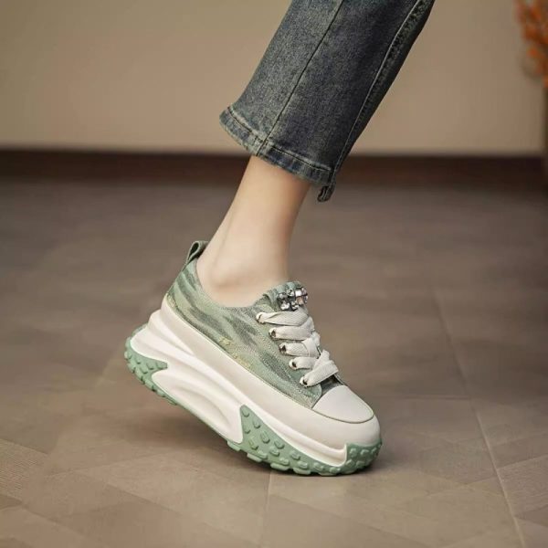 ⁦Summer Breathable Platform White Shoes Women⁩ - الصورة ⁦7⁩