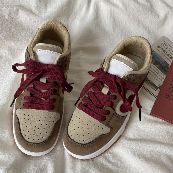 ⁦Autumn Love Leather White Shoes Comfort Big Head Bread Casual Sneakers⁩ - الصورة ⁦6⁩