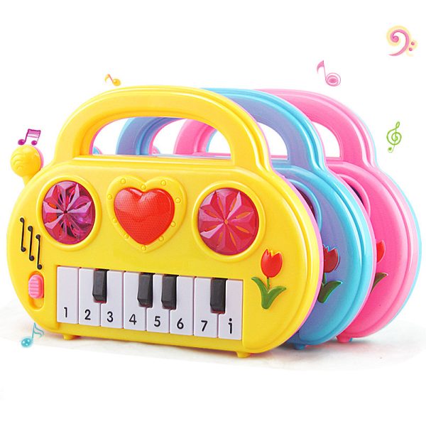 ⁦Cartoon Heart-shaped Electronic Keyboard Early Education Educational Toys⁩ - الصورة ⁦2⁩