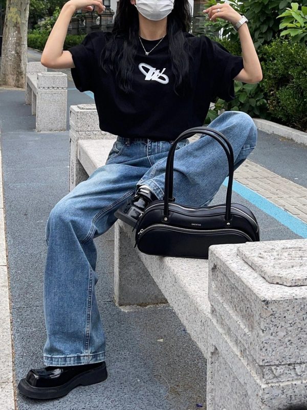 ⁦Summer High Waist Daddy Pants Slimming Loose Straight Mopping Pants⁩ - الصورة ⁦6⁩