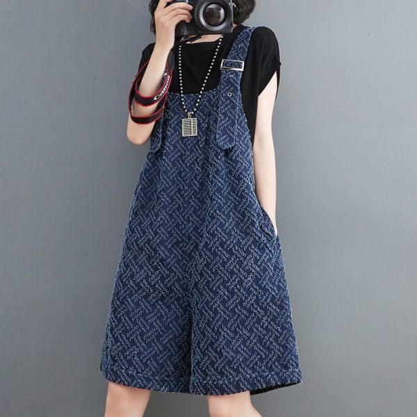 ⁦Women's New Fashion Jacquard Bib Shorts Women⁩ - الصورة ⁦4⁩