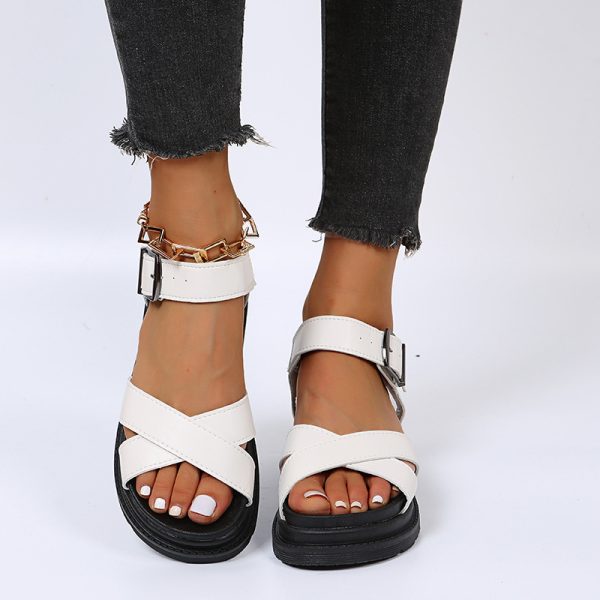 Women's Belt Buckle Fish Mouth Outer Wear Beach Sandals