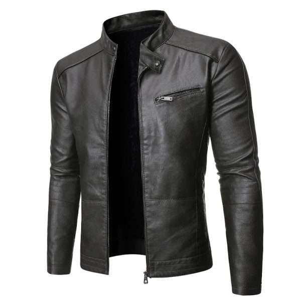 ⁦New European And American Men's Motorcycle Leather Jackets⁩ - الصورة ⁦4⁩