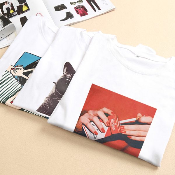 ⁦Yoga pants wholesale summer blouse sets of women's new loose cartoon finger print short-sleeved t-shirt a generation⁩ - الصورة ⁦3⁩