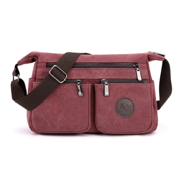 ⁦Women's Large Capacity Postman Retro Casual Canvas Shoulder Bag⁩ - الصورة ⁦5⁩