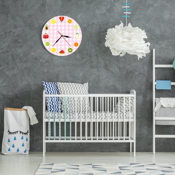 ⁦12 Kinds Of Different Fruits Dining Table Wall Clock Fruit Colorful Clock Home Living Room Decoration Dining Room Wall Clock⁩ - الصورة ⁦4⁩