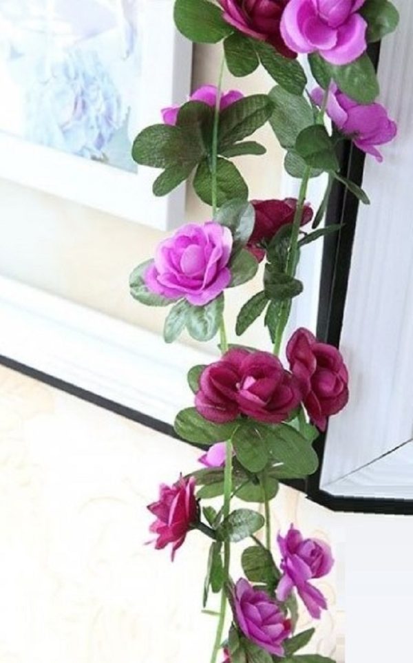 ⁦250Cm Rose Artificial Flowers Christmas Garland For Wedding Home Room Decoration Spring Autumn Garden Arch Diy Fake Plant Vine⁩ - الصورة ⁦8⁩