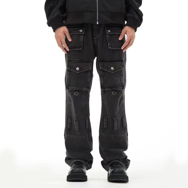 ⁦American Retro Multi-pocket Jeans For Men And Women⁩ - الصورة ⁦6⁩