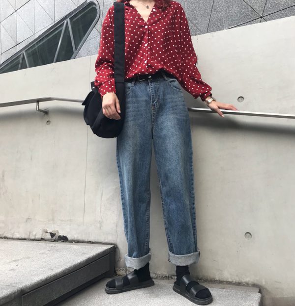 ⁦Women's High Waist Slim Wide Leg Trousers⁩ - الصورة ⁦2⁩