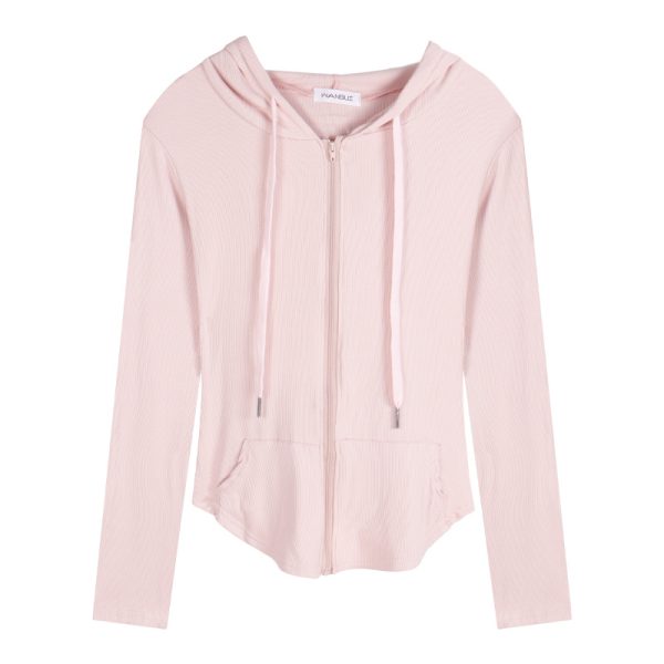⁦Women's Drawstring Hooded Thin Sun Protection Clothing Coat⁩ - الصورة ⁦3⁩