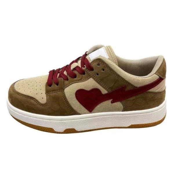 ⁦Autumn Love Leather White Shoes Comfort Big Head Bread Casual Sneakers⁩ - الصورة ⁦3⁩