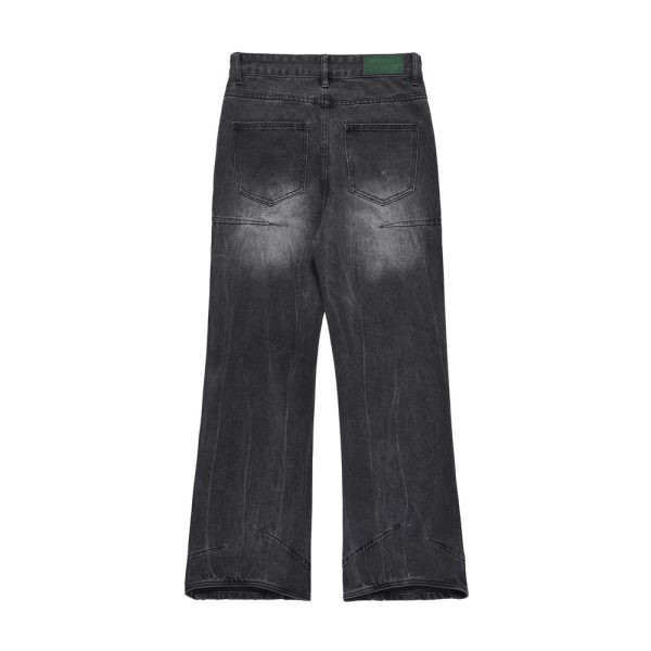 ⁦Bright White Jeans Baggy Straight Trousers Men⁩ - الصورة ⁦2⁩