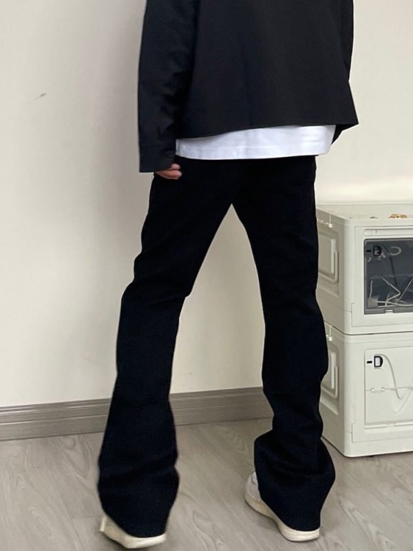 ⁦Zipper Design Jeans For Men With Straight Sleeves⁩ - الصورة ⁦3⁩