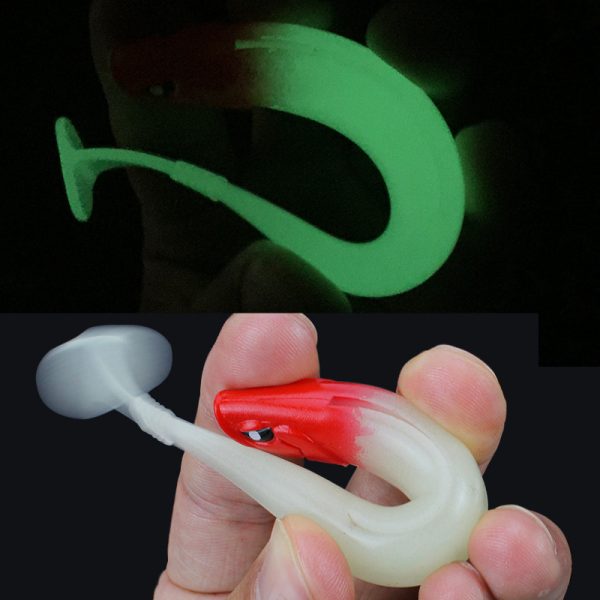 ⁦T-tailed Soft Fish 12cm 10g With Grooves On The Back Made Of PVC Material⁩ - الصورة ⁦2⁩