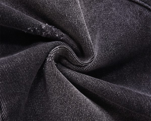 ⁦Worn Looking Washed-out Jeans Men's Loose Fashion Brand Punk Design Pressure Line Stitching Edging Straight-leg Wide-leg Pants⁩ - الصورة ⁦8⁩