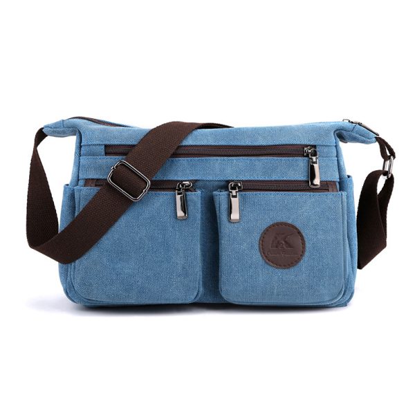 ⁦Women's Large Capacity Postman Retro Casual Canvas Shoulder Bag⁩ - الصورة ⁦3⁩