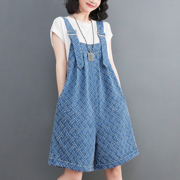 ⁦Women's New Fashion Jacquard Bib Shorts Women⁩ - الصورة ⁦3⁩