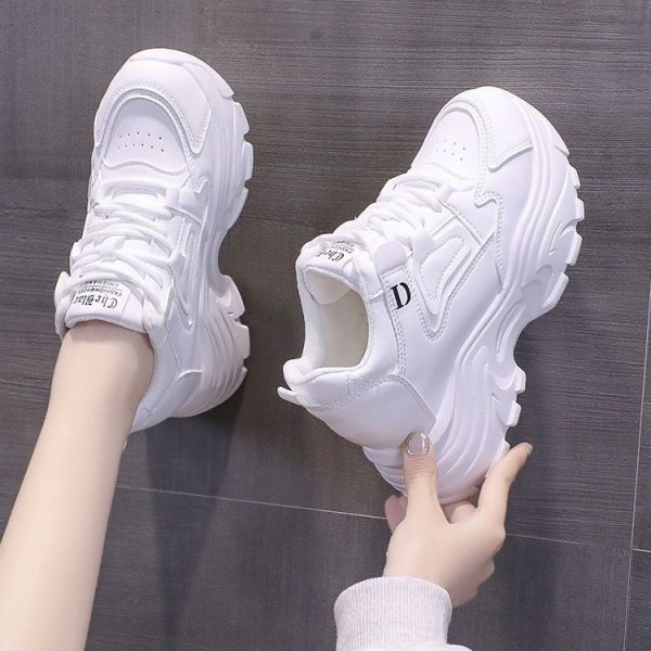 ⁦Women's Shoes Autumn Hidden Heel White Shoes Female Sneaker⁩ - الصورة ⁦6⁩
