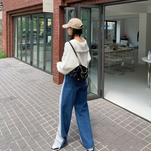 ⁦Women's Denim Elastic Waist Casual Pants⁩ - الصورة ⁦10⁩