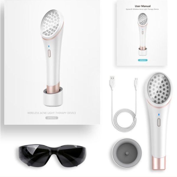 ⁦Acne Light Therapy Xpreen Wireless Rechargeable Light Acne Treatment Device Acne Clearing Eraser with Blue Light and Red Light⁩ - الصورة ⁦9⁩