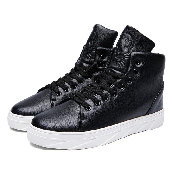 ⁦British Style Sports Casual Sneakers Large Size Men's High-top Shoes⁩ - الصورة ⁦5⁩