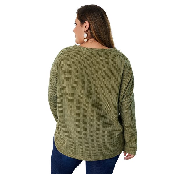 ⁦Autumn New Design knitted shirts women blouse big size⁩ - الصورة ⁦3⁩
