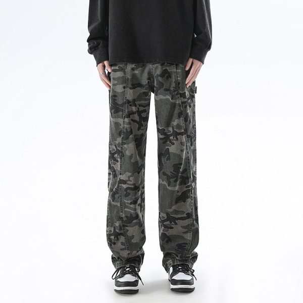 ⁦American Camouflage Jeans Men And Women Heavy Loose Distressed⁩ - الصورة ⁦4⁩