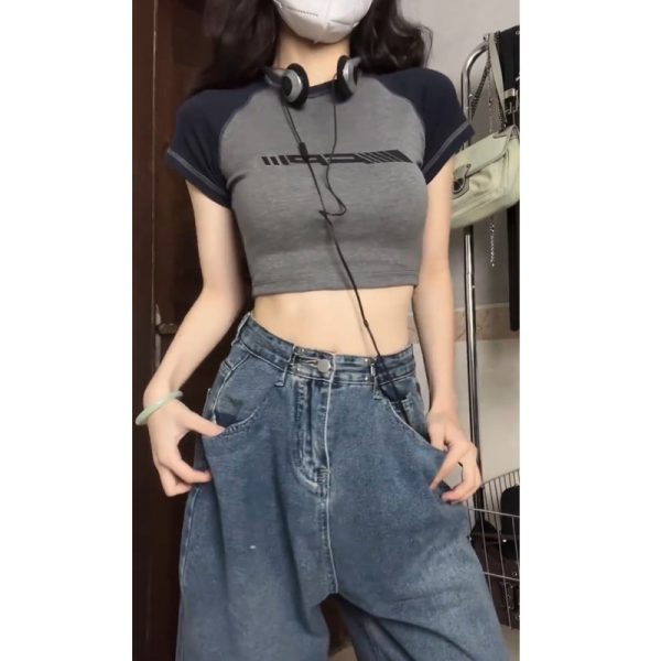 ⁦American Retro Raglan Short Sleeve Design⁩ - الصورة ⁦3⁩