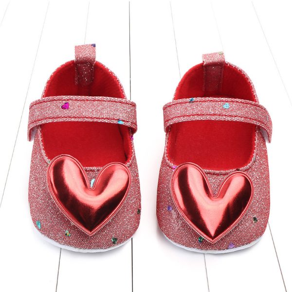 ⁦Autumn New Girls Baby Toddler Shoes Sequined Love Princess Shoes⁩ - الصورة ⁦10⁩