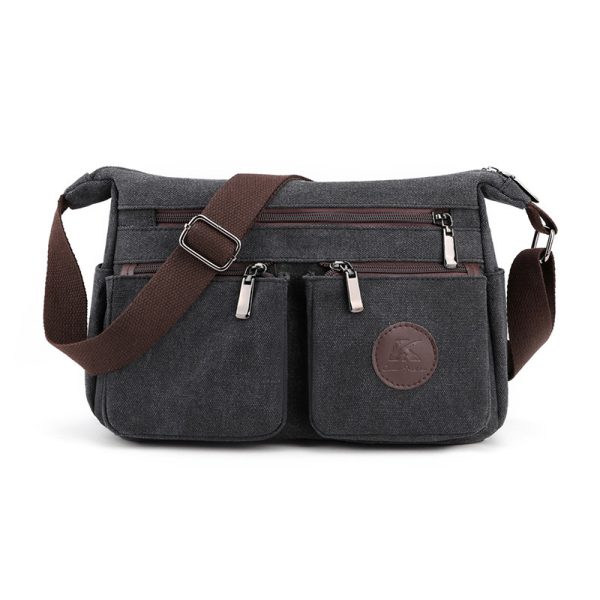 ⁦Women's Large Capacity Postman Retro Casual Canvas Shoulder Bag⁩ - الصورة ⁦4⁩