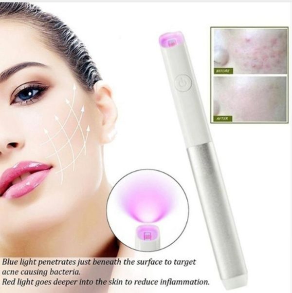 ⁦Acne Pen Acne Marks Rehabilitation Instrument Facial Beauty Red Blue Light LED Anti-acne Apparatus⁩ - الصورة ⁦3⁩