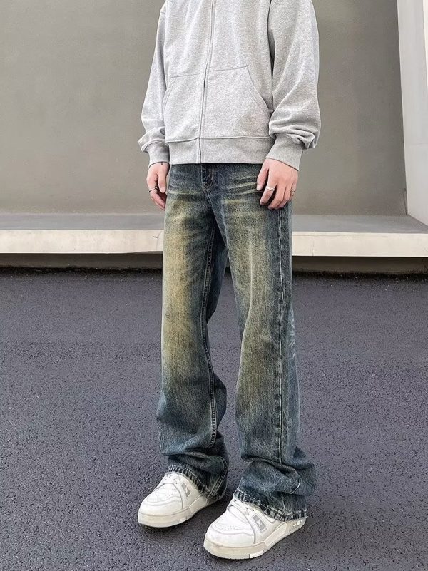 ⁦American-style Washed Vintage Jeans For Men And Women⁩ - الصورة ⁦4⁩