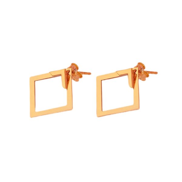⁦Women's Simple European And American Style Square Geometric Earrings For Women Trendy Simple Metal Ear Jewelry Accessories⁩ - الصورة ⁦8⁩