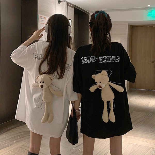 Back bear T-shirt female ins