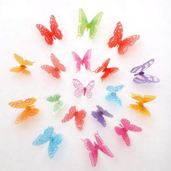 ⁦18PCs 3D Crystal Butterfly Wall Stickers OPP Bags Children Living Room Beautiful Butterfly Room Wall Stickers Home Decoration⁩ - الصورة ⁦7⁩