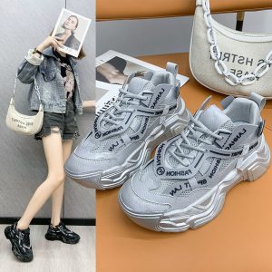 All-match Running Net Red Women's Shoes Thick-soled Breathable Sneakers