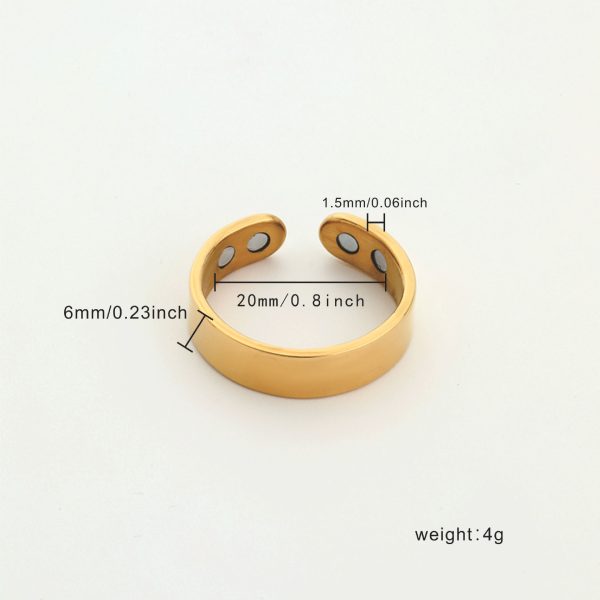 ⁦Anti Snoring Ring Stopper Sleeping Breath Aid Acupressure Treatment Stop Snore Health Care Magnetic Therapy Finger Ring Healthy Jewelry⁩ - الصورة ⁦2⁩