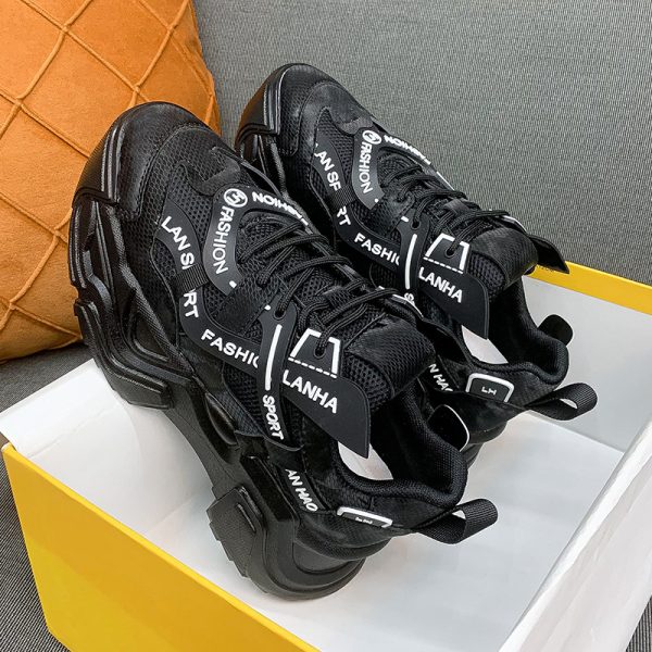 ⁦All-match Running Net Red Women's Shoes Thick-soled Breathable Sneakers⁩ - الصورة ⁦3⁩