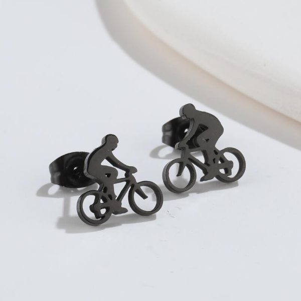 ⁦Accessories Fashion Creative Personality Cycling Stud Earrings⁩ - الصورة ⁦2⁩