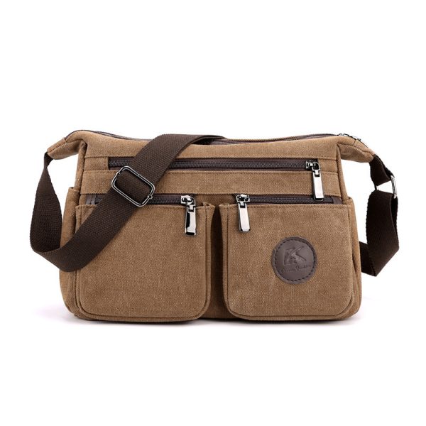 ⁦Women's Large Capacity Postman Retro Casual Canvas Shoulder Bag⁩ - الصورة ⁦7⁩