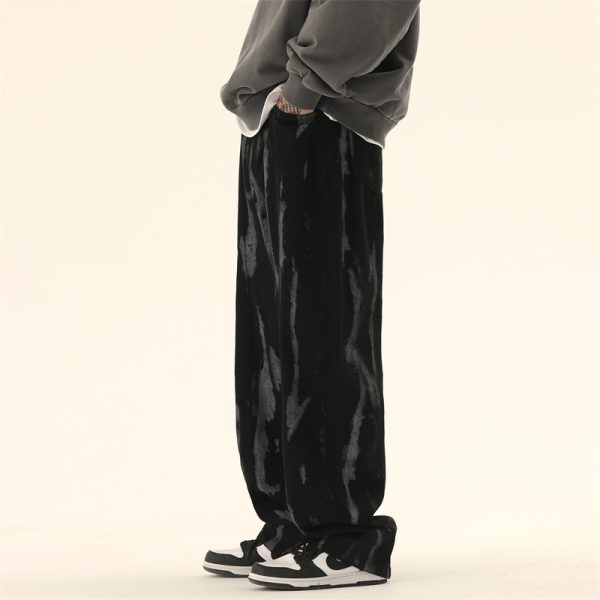 ⁦Autumn Draping Effect Tie-dyed Design Jeans For Men⁩ - الصورة ⁦8⁩
