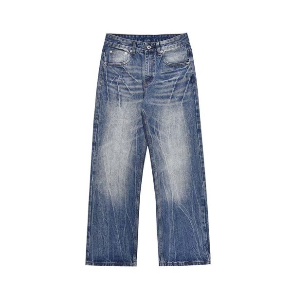 ⁦Advanced Lightning Crack Washed Distressed Design Jeans For Men⁩ - الصورة ⁦2⁩