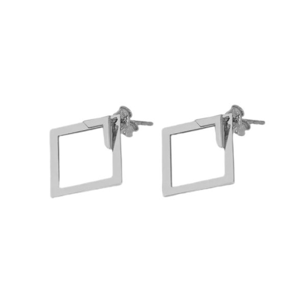 ⁦Women's Simple European And American Style Square Geometric Earrings For Women Trendy Simple Metal Ear Jewelry Accessories⁩ - الصورة ⁦7⁩
