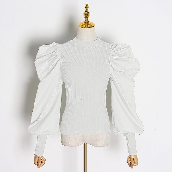 ⁦Lantern Puff Sleeve Panel Shirt⁩ - الصورة ⁦7⁩